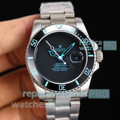 Swiss Replica Rolex Submariner Bamford Blaken Tiffany Blue Stainless Steel Watch 